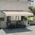 thumbnail image 4 of Gymax 12 x 10 ft Outdoor Patio Retractable Awning Polyester Sunshade Cover w/ Manual Crank Handle Deck Beige, 4 of 10