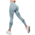 thumbnail image 4 of Outfmvch Workout Leggings Women's Leggings Womens Compression Leggings Short Biker Shorts for Women Buttlifting Shapewear for Women Butt Lifting Shapewear Sky Blue M, 4 of 9
