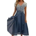 thumbnail image 2 of Aayomet Dresses for Women 2023 Women's Dress Casual Fashion Knitted Patchwork Women's Dress,Blue XXL, 2 of 3