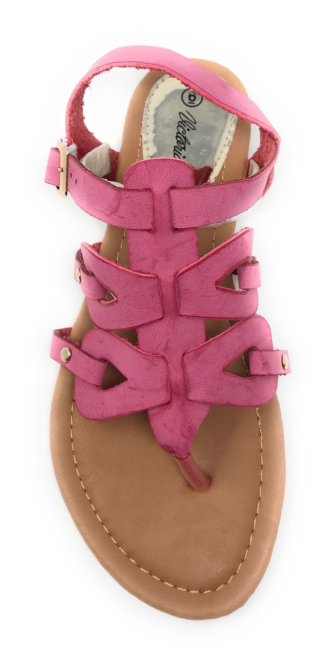 Victoria K Women's Gladiator Style Multi Loops With Double Crossover Sandals