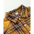 thumbnail image 4 of Kucnuzki Infant Baby Boys Outfit Sets Fall Lapel Plaid Shirt Tops Ripped Denim Pants 2pcs Baby Boys Pant Sets Yellow 12-18 Months, 4 of 10
