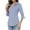 Blue Stripes, variant on Women Work Shirts Button Down Three Quarter Sleeve Short Sleeve Office Blouses for Women