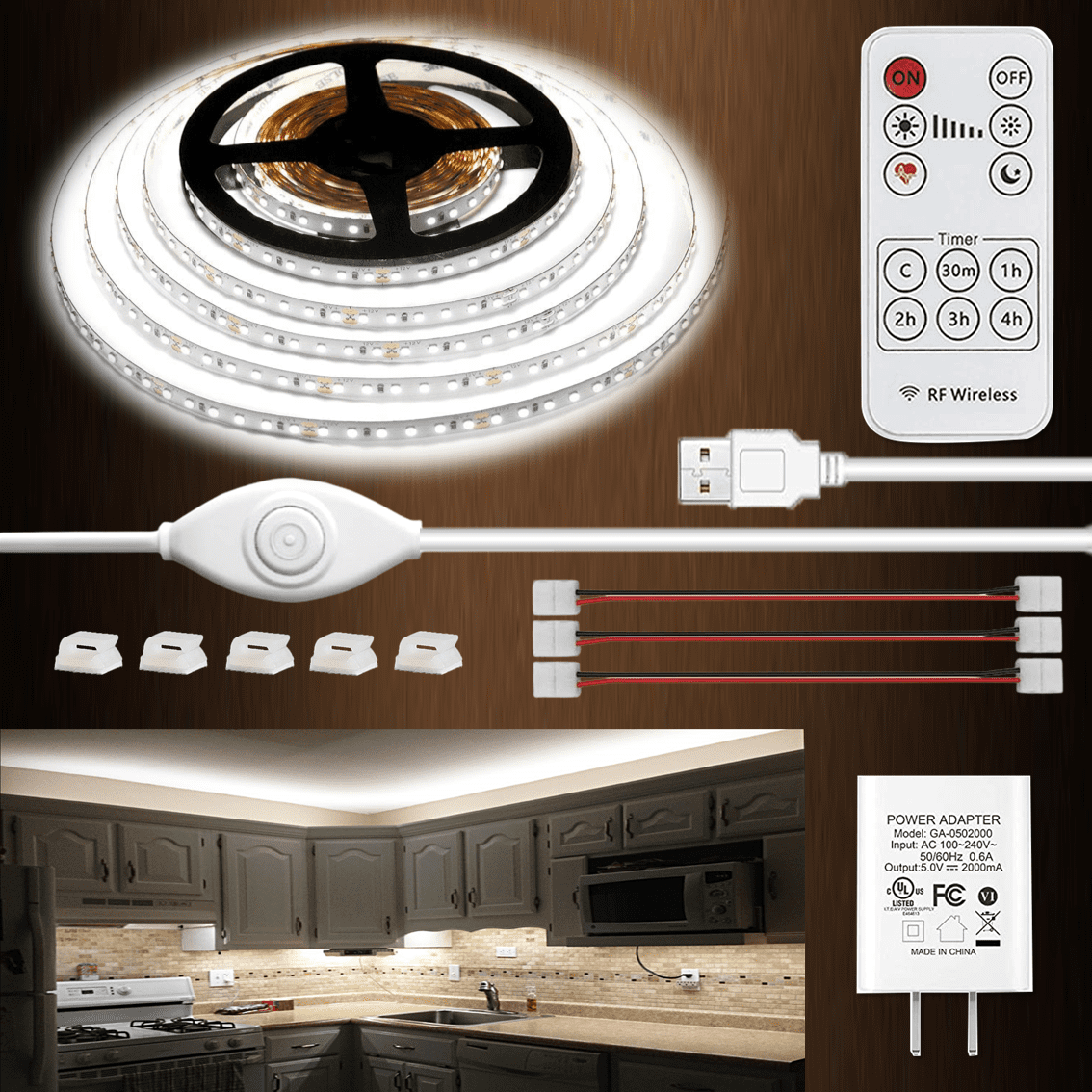 Illuminlabs Led Under Cabinet Lighting, Under Cabinet Led Tape Lighting With Remote