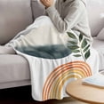 thumbnail image 3 of Boho Botanical Leaves Blanket Soft Cozy Warm Throw Blanket for Couch, Plush Fuzzy Flannel Fleece Blankets for Sofa, Modern Abstract Art Stripe Circle Bed Blankets Lightweight Gifts for Women, 30"x40", 3 of 9