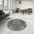 thumbnail image 4 of Ahgly Company Machine Washable Indoor Round Transitional Grey Gray Area Rugs, 6' Round, 4 of 7