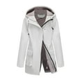 thumbnail image 4 of Fengqque Women’s Fashionable and Comfortable Waterproof Ski Jacket Hood Windproof Fleece Parka Rain Jackt Winter Coat White XL(XL), 4 of 9
