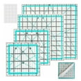 thumbnail image 2 of OIUR 4Pcs Acrylic Quilting Ruler with Non-Slip Rings 4.5/6/9.5/12.5-Inch Square Fabric Cutting Patchwork Ruler with Clear Mark DIY Sewing Craft Projects Template, 2 of 7