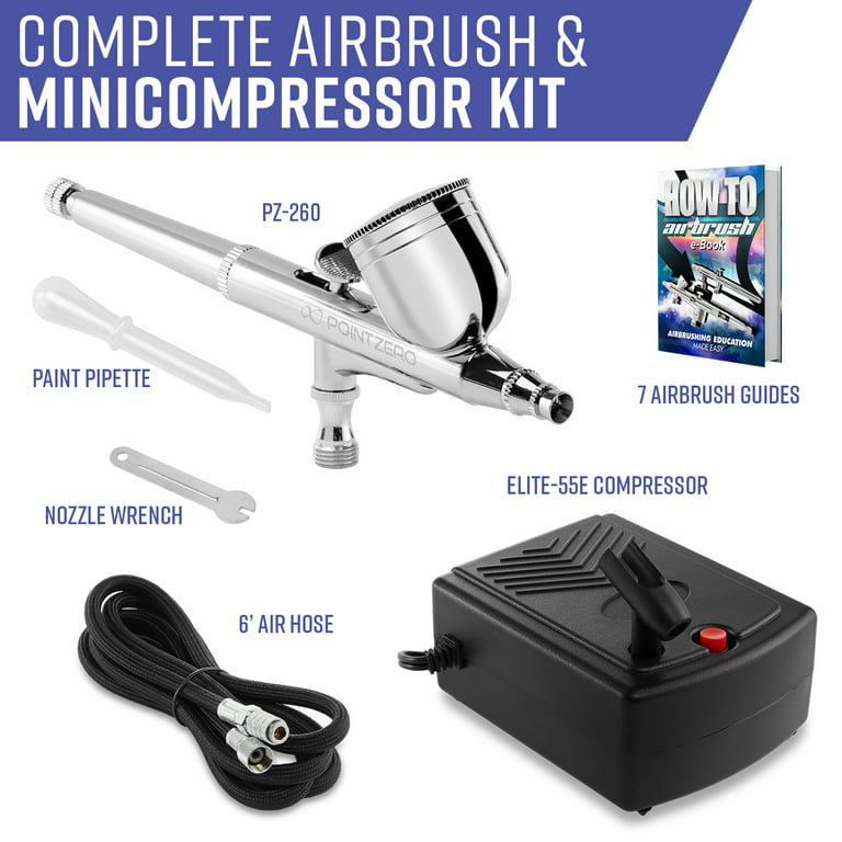 Multi-purpose Airbrush Kit with Mini Compressor, Dual-action