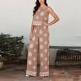 thumbnail image 5 of Zynoxe 2 Piece Sets for Women Going Out Comfy Crew Neck Sleeveless Crop Top Drawstring Waist Wide Leg Pants Suit Stylish Geometric Print Summer Sets Versatile Casual Beach Vacation Outfits S, 5 of 7