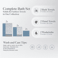 thumbnail image 5 of Modern Threads Ophelia 6-Piece Cotton Adult Bath Towel Set, Blue, 5 of 17