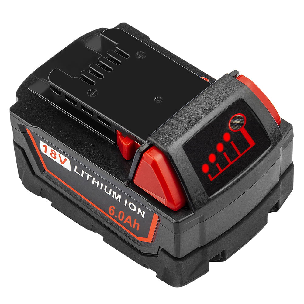 1Pack 18V 6.0Ah Replacement Battery for Milwaukee M18 Battery Lithium 48-11-1860/48-11-1850/48-11-1840/48-11-1828/48-11-1820/48-11-1815 