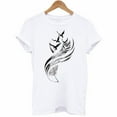 thumbnail image 3 of Summer Saving Wycnly Womens Shirts Casual Loose Fit Comfy Breathable Modal Pullover Tops Summer Short Sleeve Crewneck Ladies Feather Print Tops and Blouses Gray XL, 3 of 3