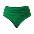 thumbnail image 4 of Dresfit Women's High Waisted Bikini Bottoms - Sexy Minimal Coverage Swim Briefs Dark Green M, 4 of 6