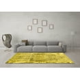 thumbnail image 3 of Ahgly Company Machine Washable Indoor Square Persian Yellow Traditional Area Rugs, 4' Square, 3 of 4