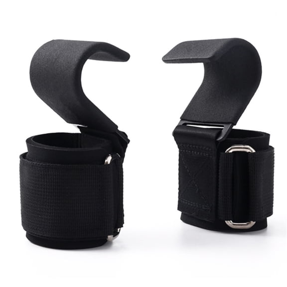 Weight Lifting Hooks for Men & Women (Pair) - Thick Wrist Padding - Lifting Grips for Powerlifting,Metal assist plate Pull-Up Hooks & Straps for Weightlifting & Gym Workouts