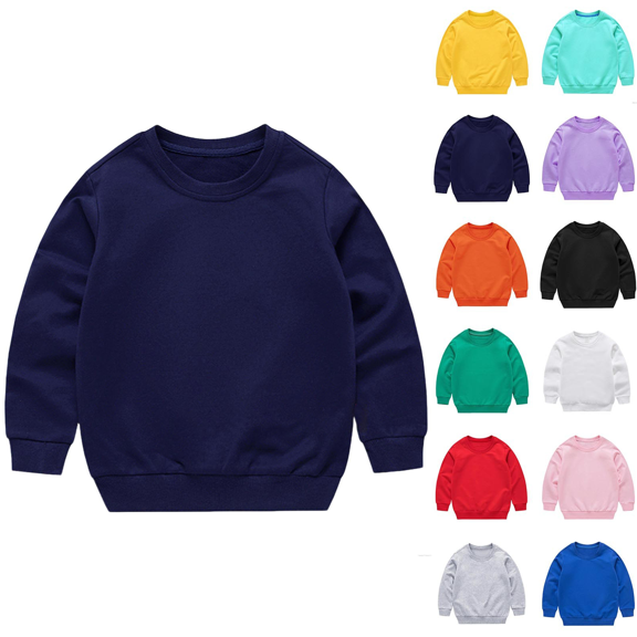 Zeijnsda Kids Cotton Sweatshirts Spring Thin Loose Sweatshirts Toddler Round Neck Long Sleeved Tops Casual Comfort Pullover Sweatshirts for 1-13 Years