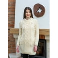 thumbnail image 2 of SAOL Aran Cable Knit Zip Cardigan Fisherman Irish Sweater 100% Premium Merino Wool Women's Outdoor Coat Made in Ireland, 2 of 8