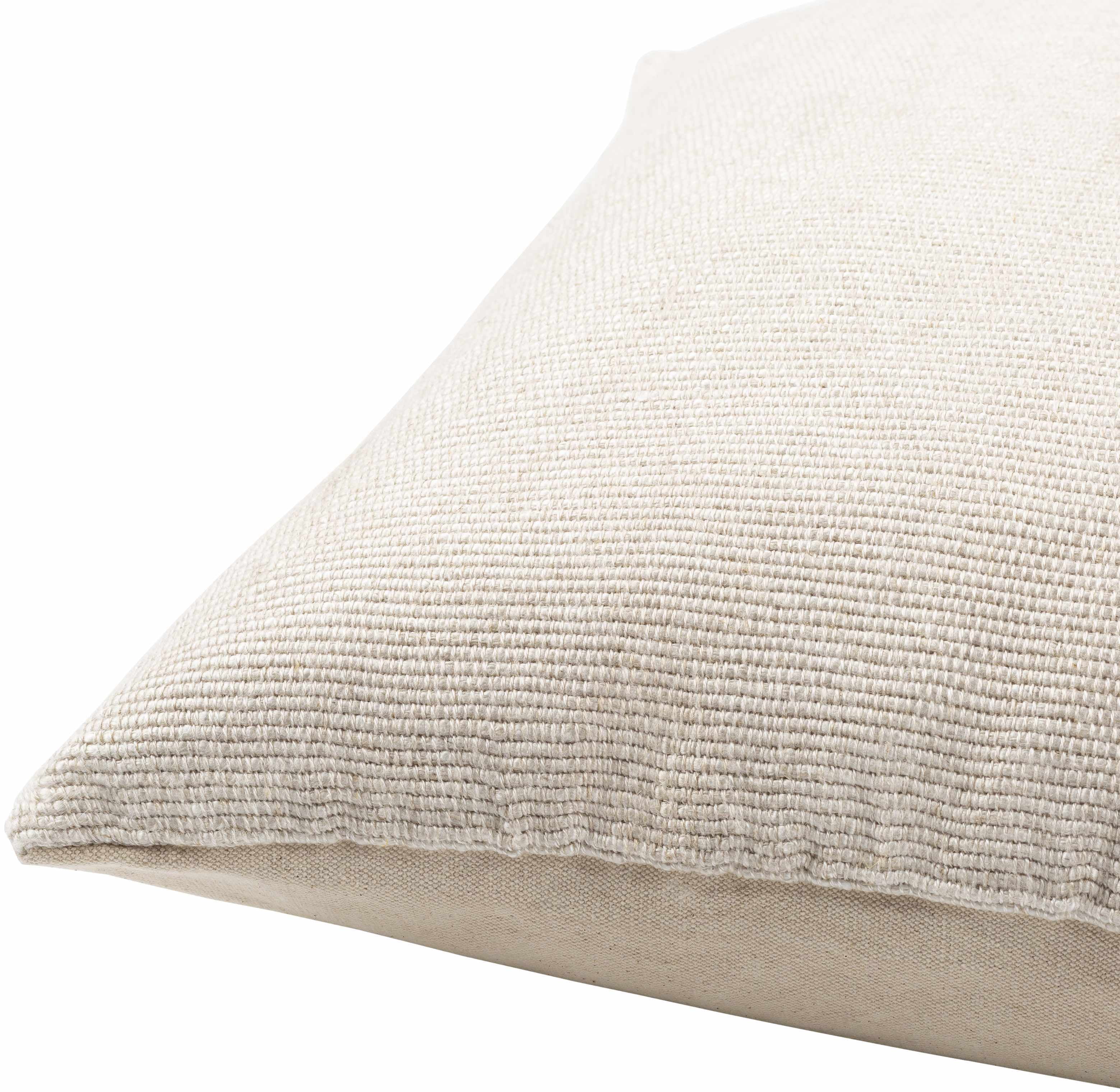 Hauteloom Oaqui Decorative Throw Pillow - Sofa Couch Cushion Cover - Boho Farmhouse Square Pillow Cover - Viscose - Cream