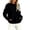 Black, variant on yillto Womens Fleece Sweatshirts Fuzzy Sherpa Long Sleeve Warm Soft Tops Crewneck Pullover Clothes