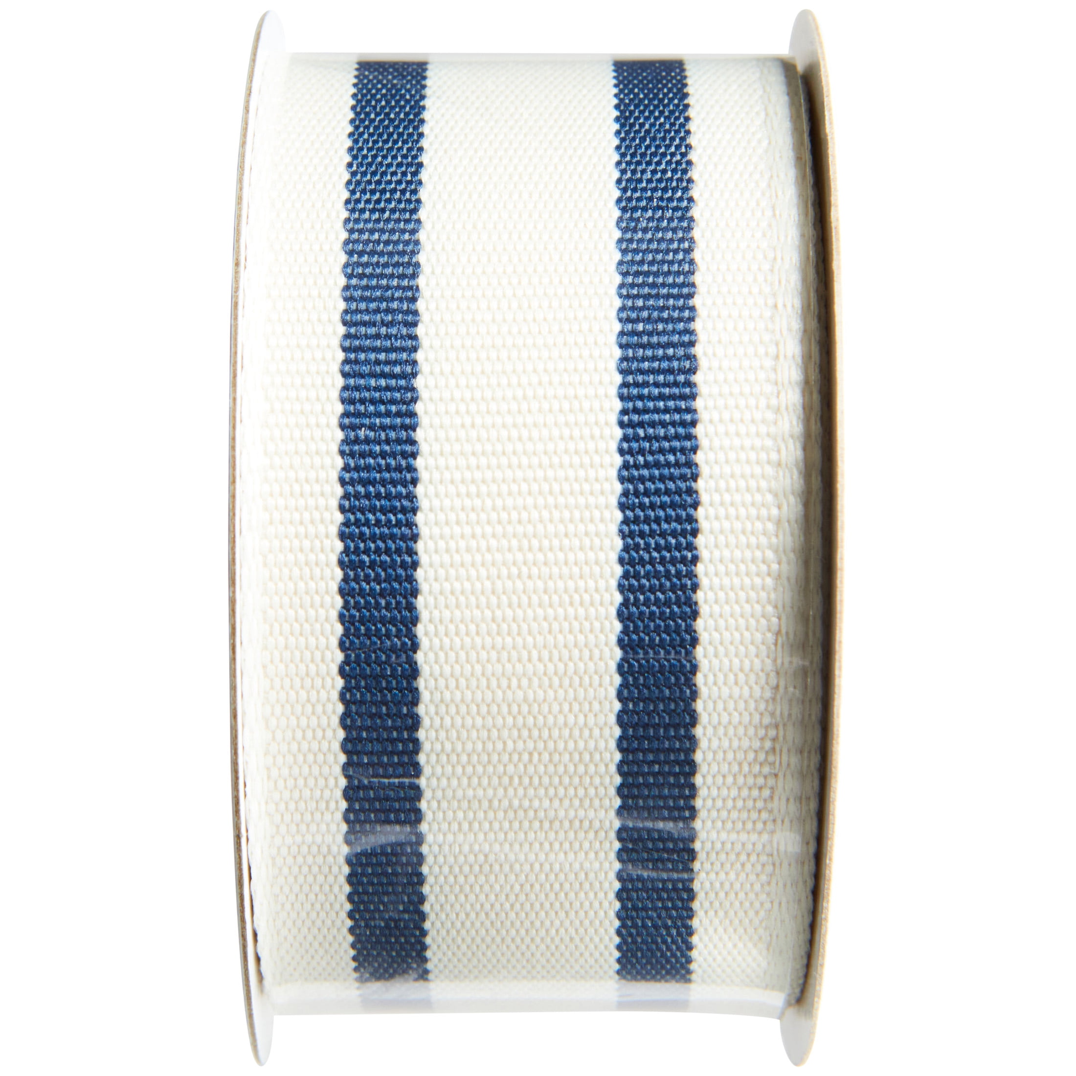Hillfolk 9ft Ribbon, 1.5 inches Blue/Cream Stripes for Crafting and Gifting
