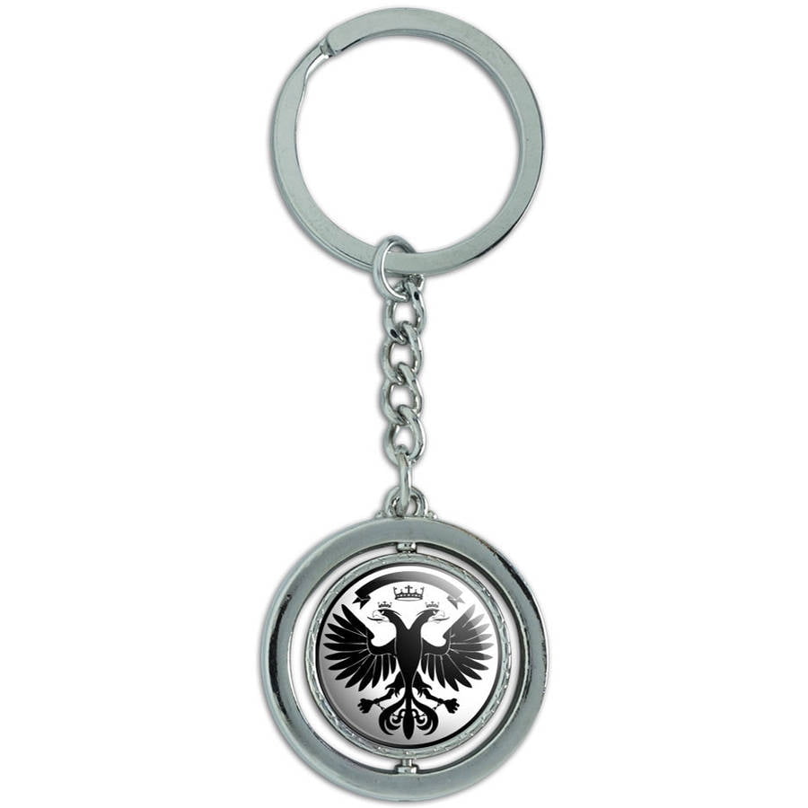 Double Eagle Spinning Round Metal Key Chain Keychain Ring - Walmart.com ...