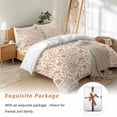 thumbnail image 7 of Vintage Wallpaper Bedding Duvet Cover Set Twin Size 4 Pieces Orange Flower Plants Vintage Bedding Set with Zipper Closure, 1 Comforter Cover 68x86 Inches 1 Flat Sheet & 2 Pillow Cases, 7 of 7