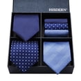thumbnail image 3 of HISDERN Mens Ties Set Formal Plaid Tie 3 Pcs Neckties & Pocket Square Gift Set Business Weddings, 3 of 10
