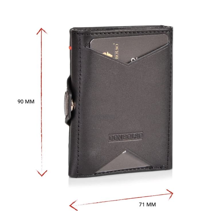 DONBOLSO NextGen スリムレザーウォレット DONBOLSO Nappa Black Wallet NextGen I Slim Trifold Purse w/o Coin