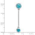 thumbnail image 2 of 925 Sterling Silver Rhodium Plated Simulated Turquoise Drop Chain Slide 38.9x7.9mm Wide 7.1mm Thick Chain Necklace for W, 2 of 2
