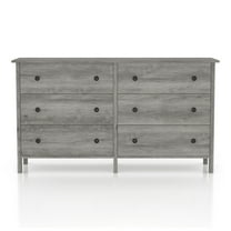 Furniture of America Wroh Wood 6-Drawer Dresser, Vintage Gray Oak