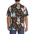 thumbnail image 3 of Kdxio Men's Hawaiian Shirt for Men Short Sleeve Shirt Rabbit Is Eating Carrots Summer Casual Holiday Beach Button Down T-Shirts, 3 of 7