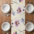 thumbnail image 6 of Purple Spring Floral Table Runner - 120 Inch Long, Kitchen Dining Table Runner Dresser Scarves, Vintage Flowers Farmhouse Watercolor Farmhouse Decor for Coffee Tables Wedding Party Banquet, 6 of 8