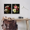 thumbnail image 3 of Stupell Industries Vintage Blooms on Black Botanical & Floral Painting Black Framed Art Print Wall Art, 16 x 20, Set of 2, 3 of 10