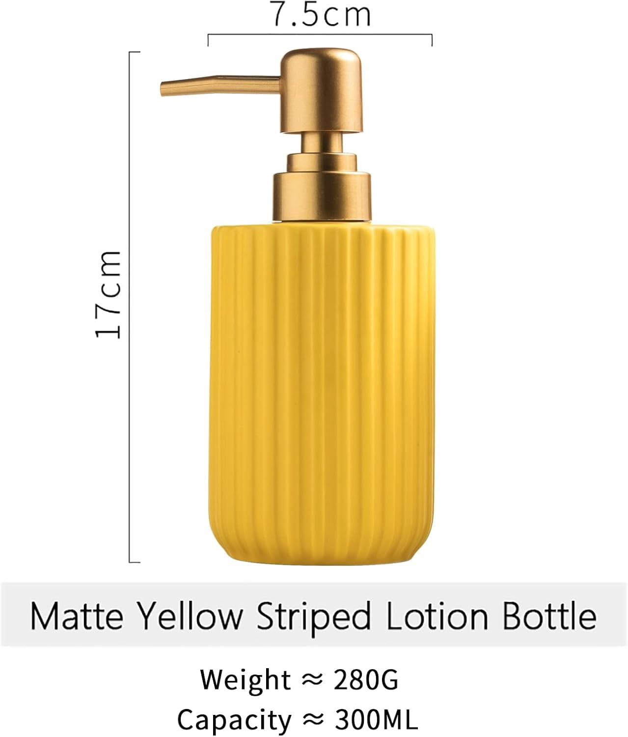 CATPAN Premium Matte Yellow Hand Soap Dispenser Set, Resin Liquid Soap Dispenser for Bathroom Countertop, 10.5oz