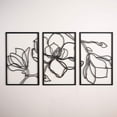 thumbnail image 4 of Floral Line Metal Wall Art Set of 3, 4 of 8