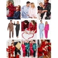 thumbnail image 5 of Ekouaer Couples Matching Pajamas Silk Long Sleeve Sleepwear Satin Soft Button Down Loungewear Pjs Set, 5 of 6