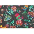 thumbnail image 4 of SKYSONIC Bath Mats Toiletry Mat, Fluffy Plush Absorbent Bath Rugs Carpet with Non Slip Bottom for Bathroom Floor Toilet Tub and Shower,23.6"x15.7"+17.3"x13.4"-Traditional Floral Bird, 4 of 7