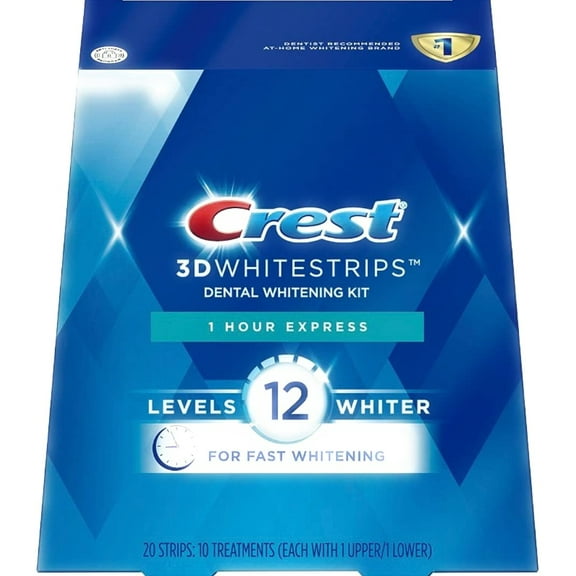 Crest 3D Whitestrips 1 Hour Express Teeth Whitening Kit 20 Strips *EN