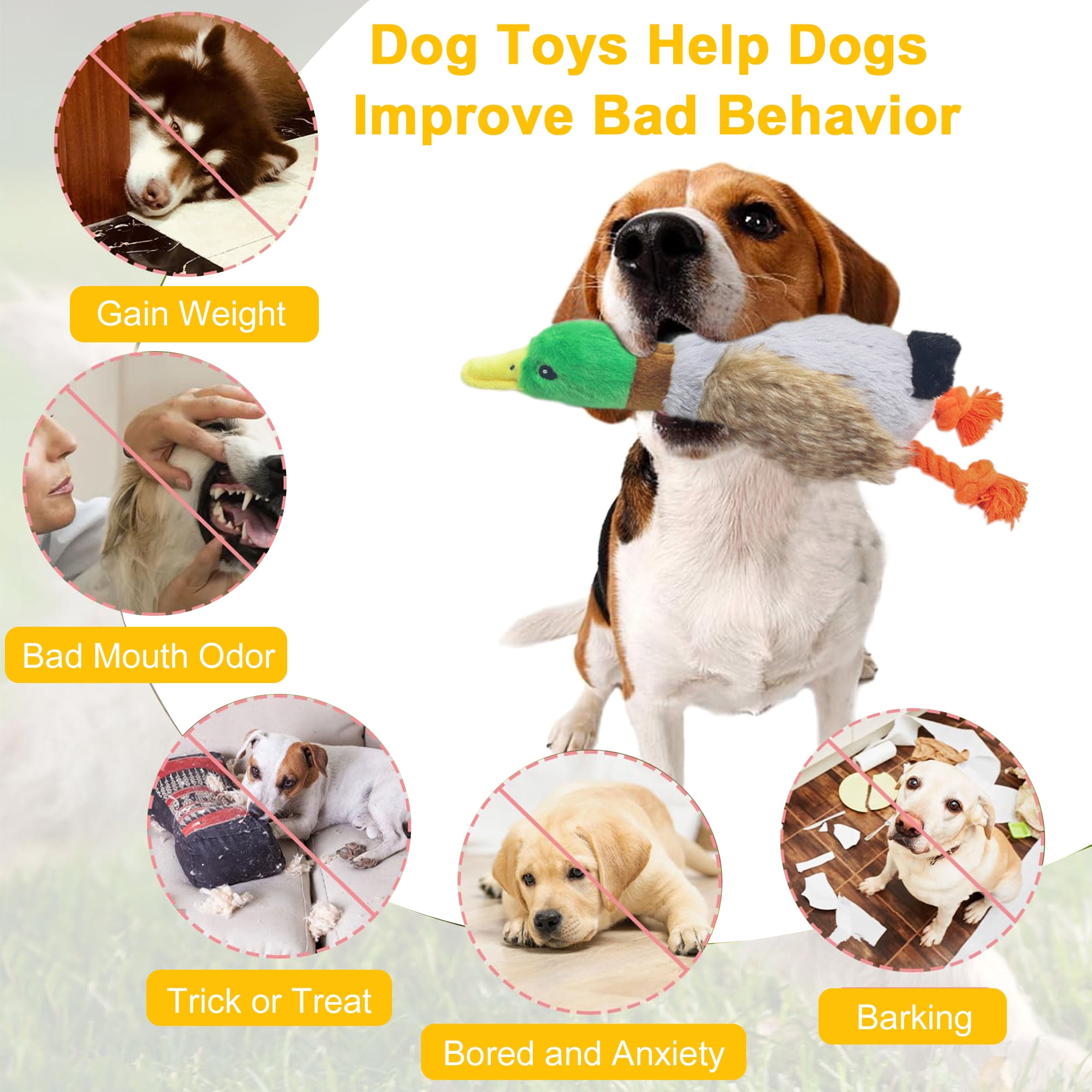 Lugackme 2-Pack Plush Dog Toys, Squeaky Dog Toys, Teething Toys Ducks for Small Dogs