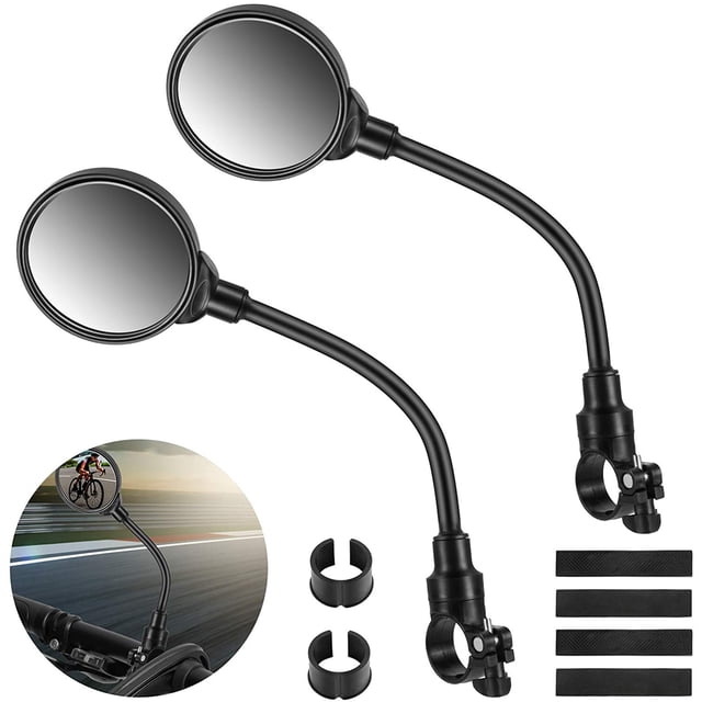 2 Pack Bike Mirrors for 22-32mm Handlebar - 3D Safety Mirrors, 360° Adjustable & Rotatable for Mountain Bike