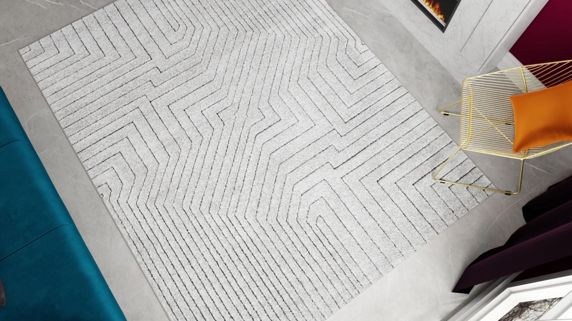 Rugs America Chanai CN90A Contemporary Geometric 8'x10' Area Rug