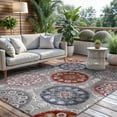 thumbnail image 2 of CAMILSON Spring Bohemian Medallion Floral Easy-Cleaning Non-Shedding Washable Outdoor Indoor Area Rug Multi 5x7, 2 of 11