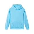 thumbnail image 2 of BOBOGOJP Boys Girls Solid Soft Hooded Sweatshirt Classic Oversized Hoodies Loose Pullover Sweatshirts with Pocket for Kids Light Blue,Size 9-10 Years, 2 of 5