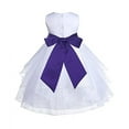 thumbnail image 2 of Ekidsbridal White Satin Shimmering Organza Formal Flower Girl Dresses Junior Bridesmaid Communion Baptism Holiday Toddler 4613S 2, 2 of 3