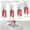 thumbnail image 2 of 4 Pcs Tile Tools Stainless Steel Square Notched Trowel Set Masonry Hand Kit for Wall Floor Tiling Installation,4 pcs * tile trowel, 2 of 6