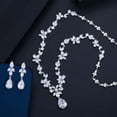 thumbnail image 5 of EOEMY Cz Flower Drop Pageant Necklace Earrings Jewelry Sets Bridal Costume Accessories, 5 of 8