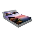 thumbnail image 2 of Ambesonne Tropical Fitted Sheet & Pillow Sham Set, Arbor Dramatic Night, Queen, Purple, 2 of 2