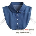 thumbnail image 7 of LoudSung Fake Collar Detachable Half Shirt Blouse False Collar Denim Doll Dickey Collar Designed Top Elegant for Women Girls, 7 of 7