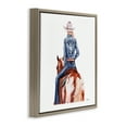 thumbnail image 4 of Stupell Industries Trendy Cowgirl on Horse People Painting Brown Floater Framed Canvas Art Print Wall Art, 18 x 18, 4 of 10