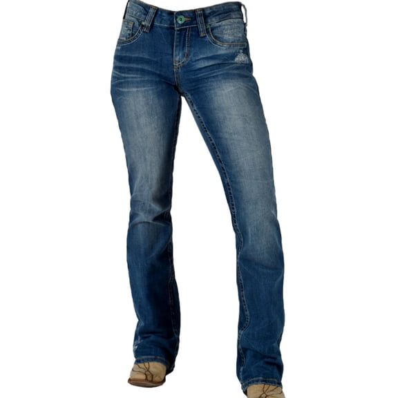 Cowgirl Tuff Western Jeans Womens Lisa 36 X-Long Medium Wash JLILEC